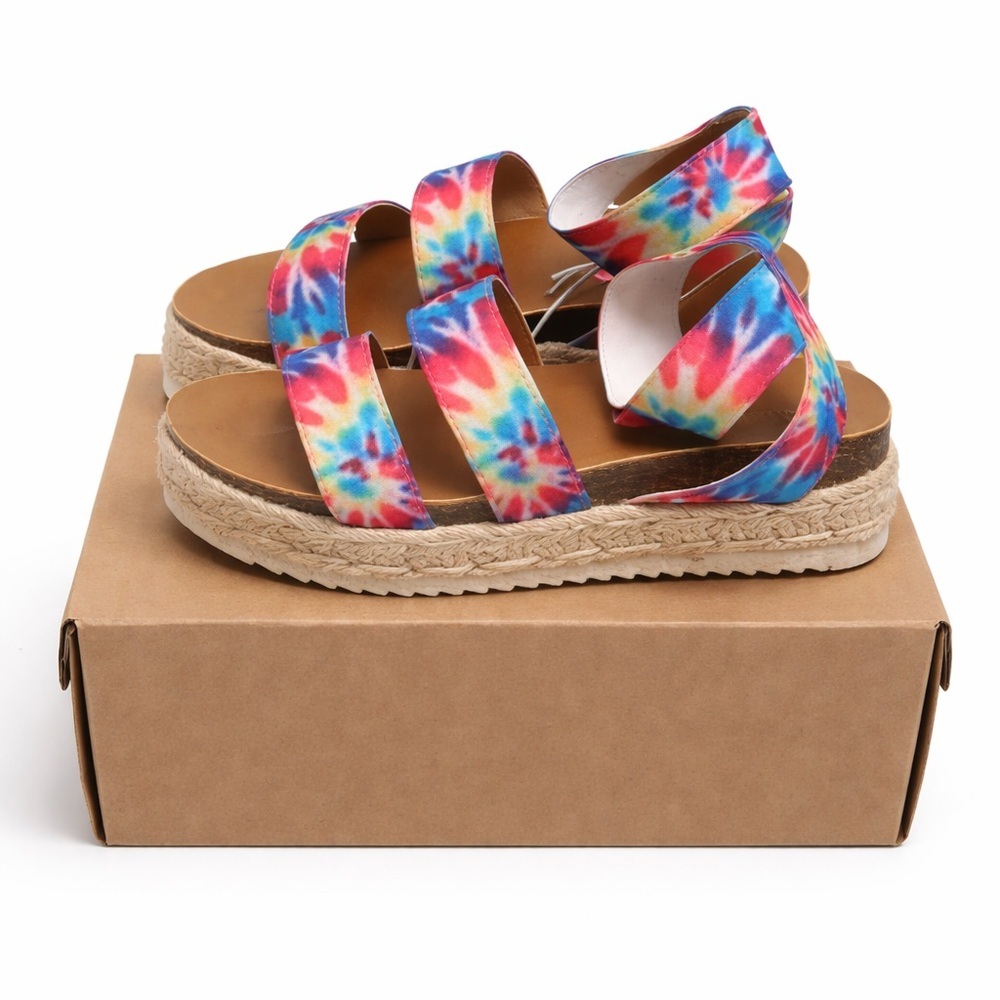 NWT GIRLS SIZE 1 STEVE MADDEN KIDS TYE DYE TIE DIE SANDALS SHOES​​​​​​​​